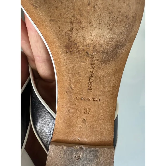 Tabitha Simmons 'Dara' Black/White Sandals, Sz 37 EU / 7 US - Picture 7 of 7